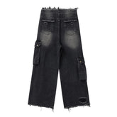 Distressed Multi-Pocket Jeans